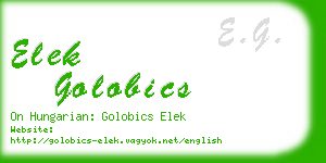 elek golobics business card